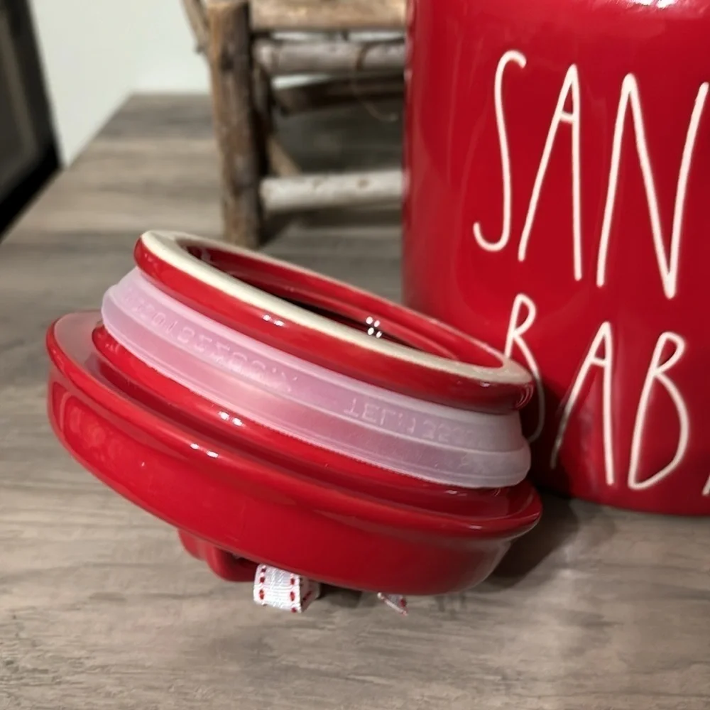 NWT Rae Dunn SANTA BABY LARGE CHUBBY CERAMIC CHRISTMAS CANISTER COOKIE JAR